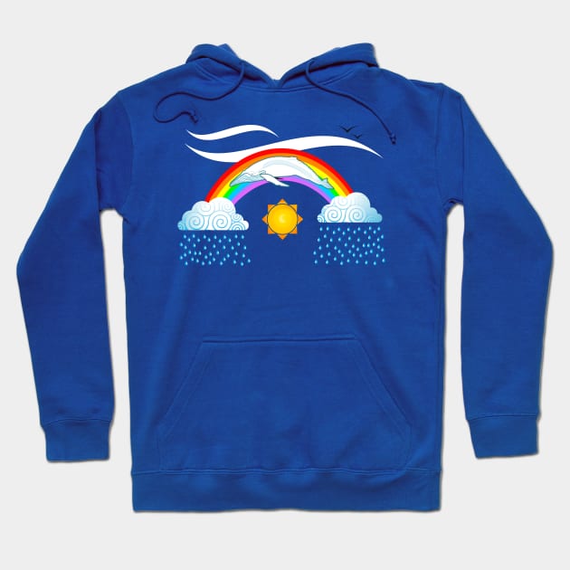Magic Whale flying on a Rainbow Hoodie by Maxsomma